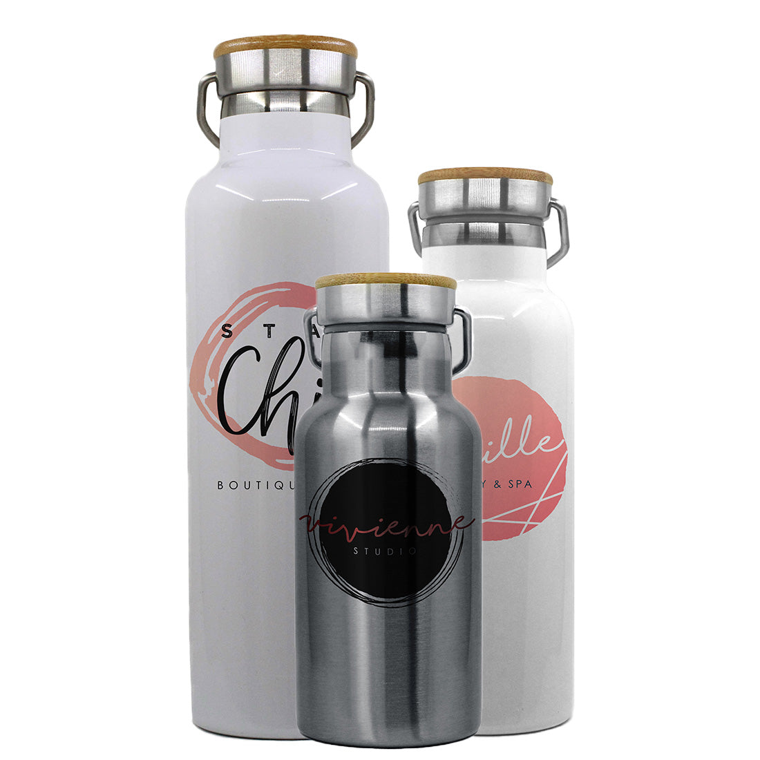 Pearl Coating™ Sublimation Water Bottle with Bamboo Lid - Pack of 5 - Joto Imaging Supplies Canada